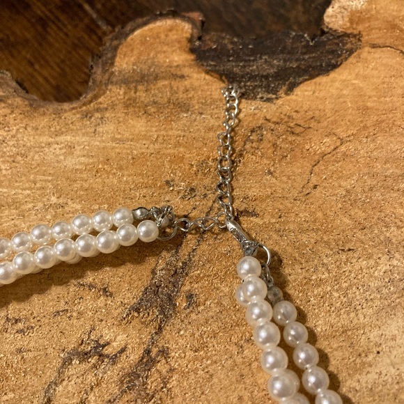 Pearl & Silver Beaded Necklace & Earrings NWOT - Picture 4 of 5